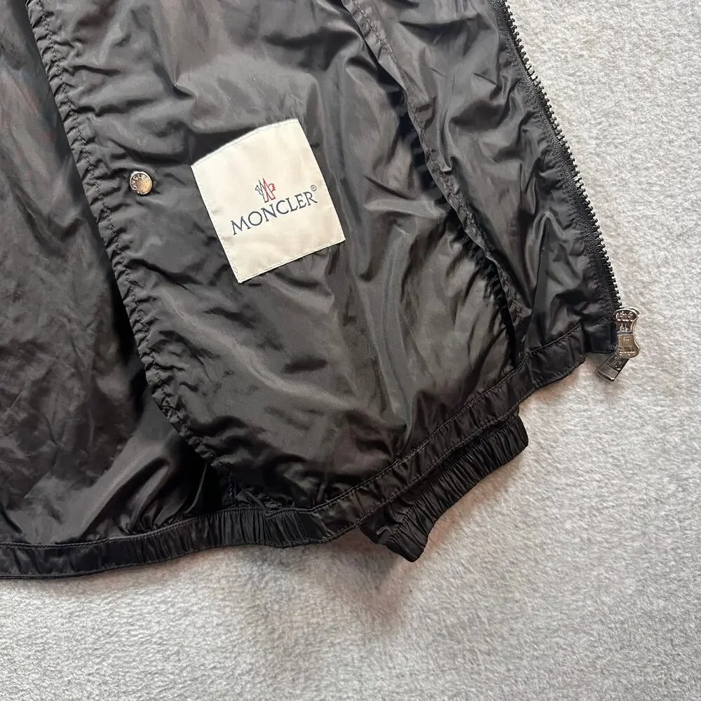Moncler Grimpeurs Hooded Windbreaker Jacket Black Tricolor Trim Size 3 / Large